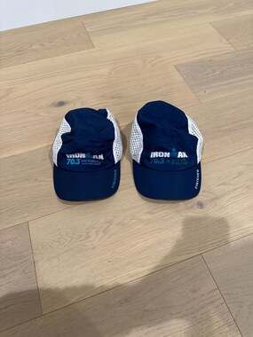 Lot of 2 Ironman 70.3 Finisher Running Hats - Victoria and Coeur d'Alene